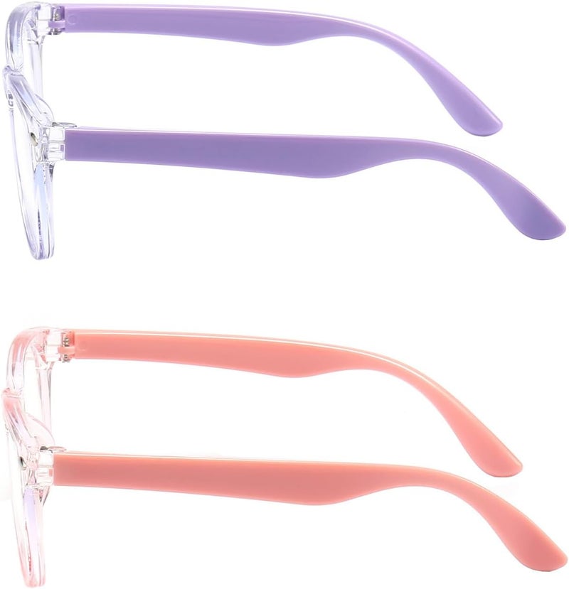 FANNYGO Store 2 Pack kids Blue Light Blocking Glasses For Girls And Boys Computer Blue Light Blocking Glasses For Age 3-11 (Light purple + Light pink) - Image 4